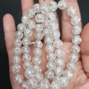 8 MM White AAA Cut Faceted Moissanite Beads