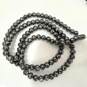 6 MM Black Moissanite Beads AAA Cut