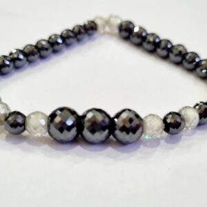 3 Pcs Of 8mm Other 6mm Black Moissanite Beads