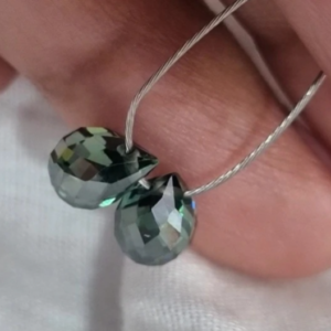2 pcs Blue Drop Moissanite  Diamond