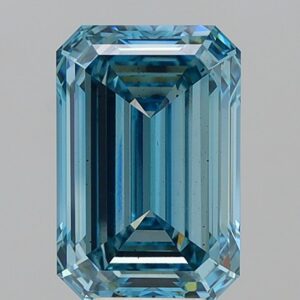 Blue Emerald Cut Diamond