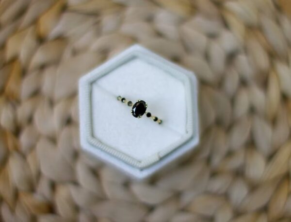 Black Moissanite Diamond Ring