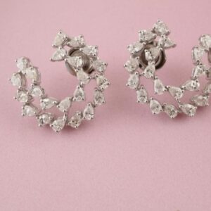 925 Sterling silver diamond earring