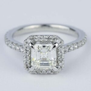 Ascher Cut Faceted Diamond Ring