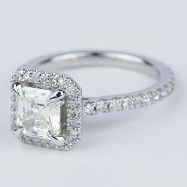 Ascher Cut Faceted Diamond Ring