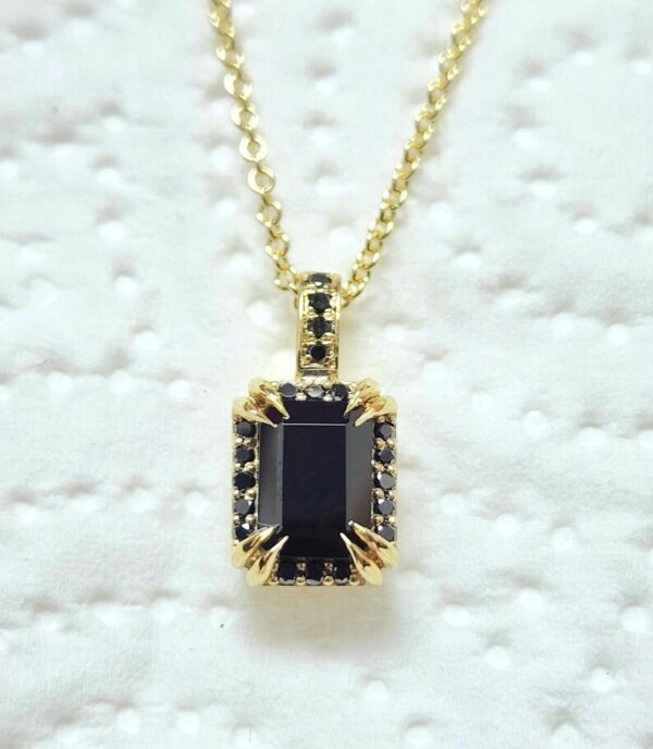 Black Moissanite diamond pendant