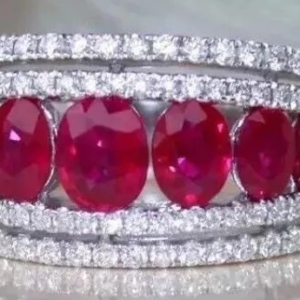 Ruby& Moissanite Diamond Ring
