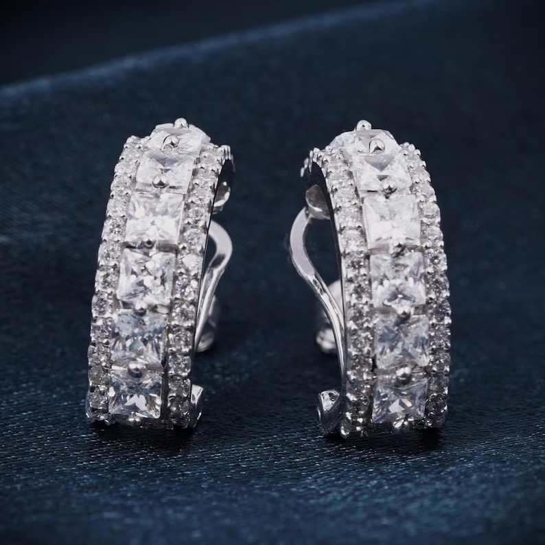 Moissanite Diamond Hoop Earring's