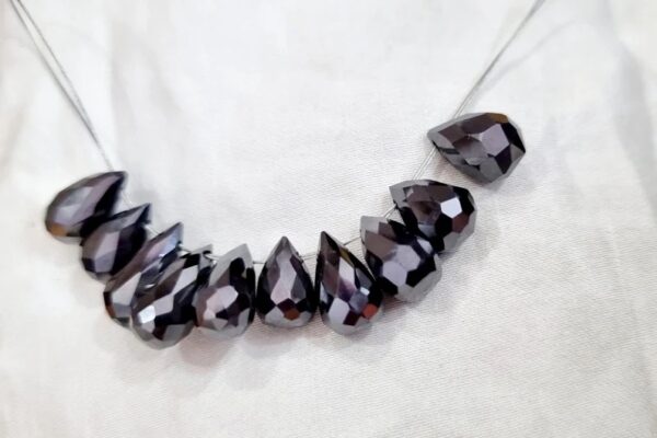 Black Moissanite Briolette Beads