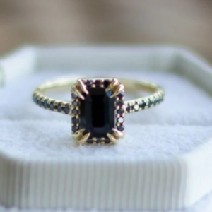Black Moissanite diamond ring