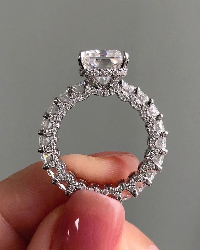 Radiant Moissanite Diamond Ring