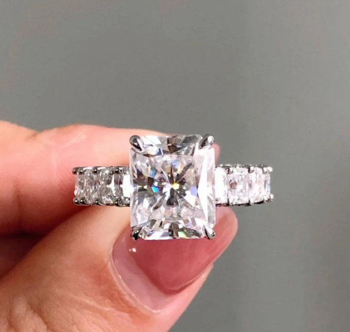 Radiant Moissanite Diamond Ring