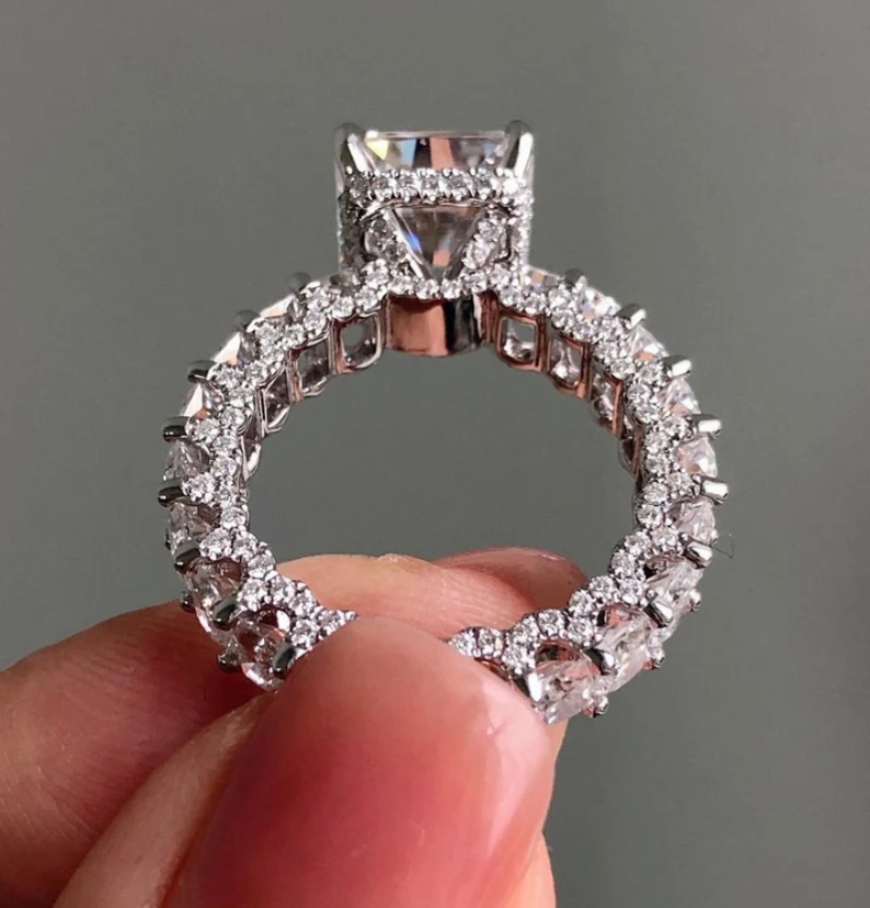 Radiant Moissanite Diamond Ring