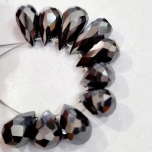 Black Moissanite Briolette Beads