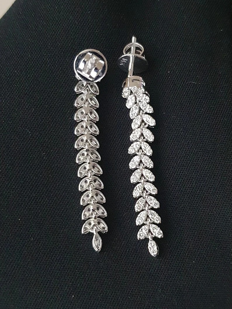 Moissanite Diamond Leaf Earring's