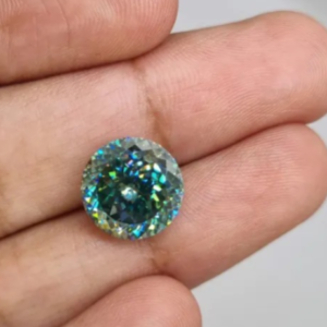 Dark Blue Moissanite Portuguese Cut