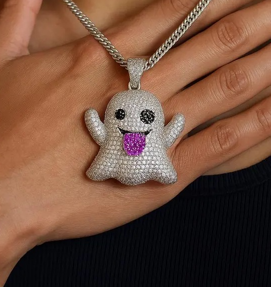 Iced Out Ghost Pendant