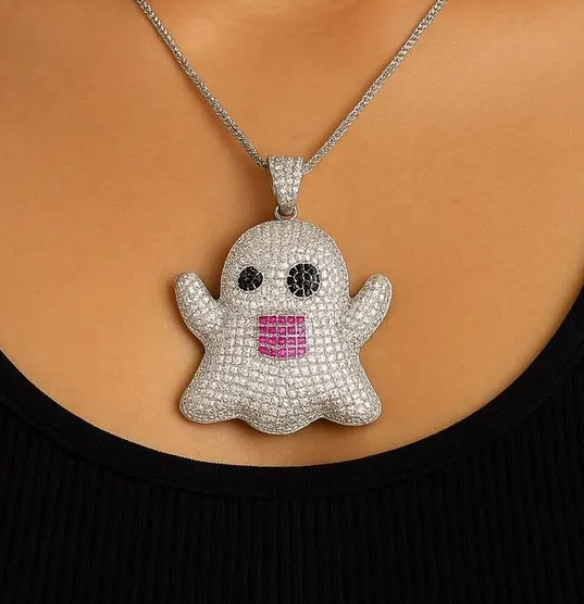 Iced Out Ghost Pendant