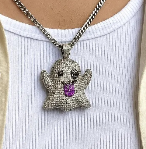 Iced Out Ghost Pendant