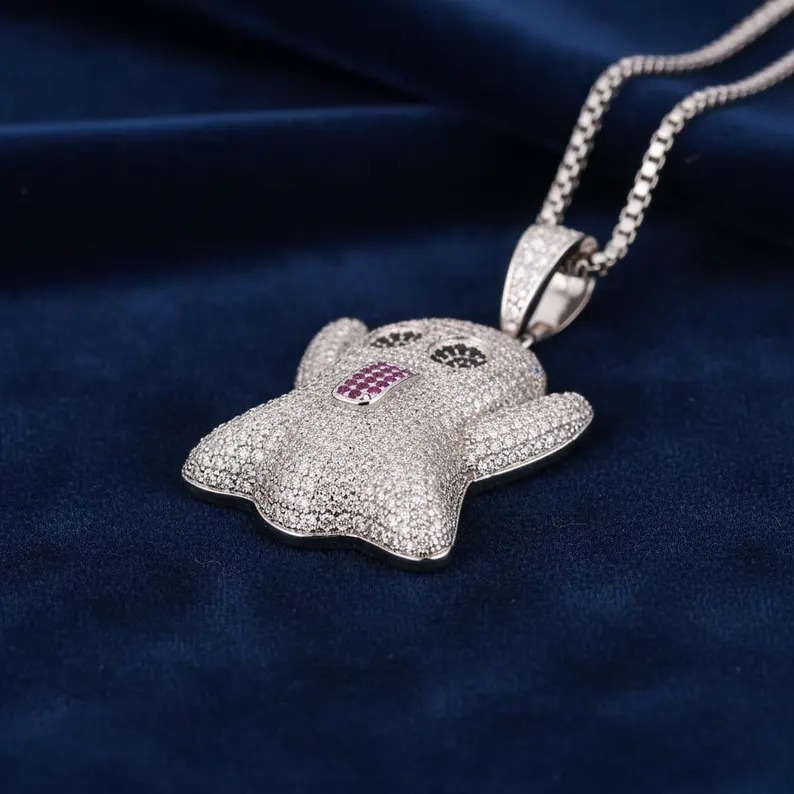 Iced Out Ghost Pendant