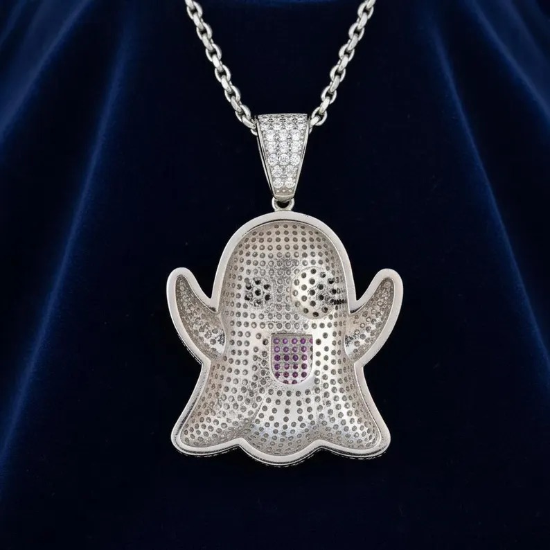 Iced Out Ghost Pendant