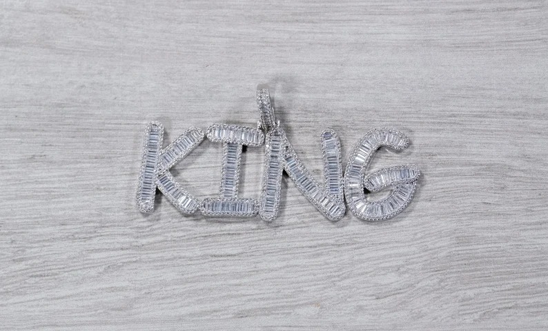 Iced out King hip hop pendant