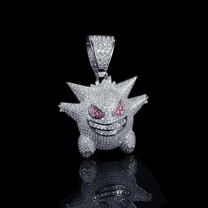 Iced out Pokémon Diamond Pendant