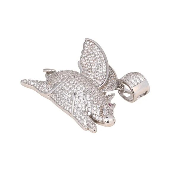 Moissanite Flying Pig Pendant