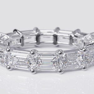 Emerald Cut Moissanite Diamond Ring