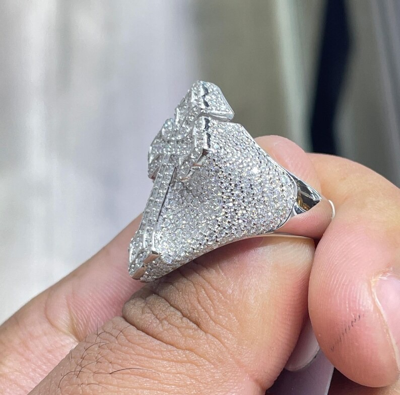 Iced Out Cross Diamond Ring
