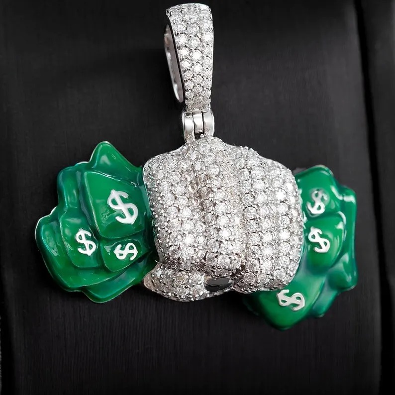 Moissanite Money Grab Pendant