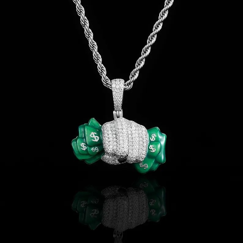 Moissanite Money Grab Pendant