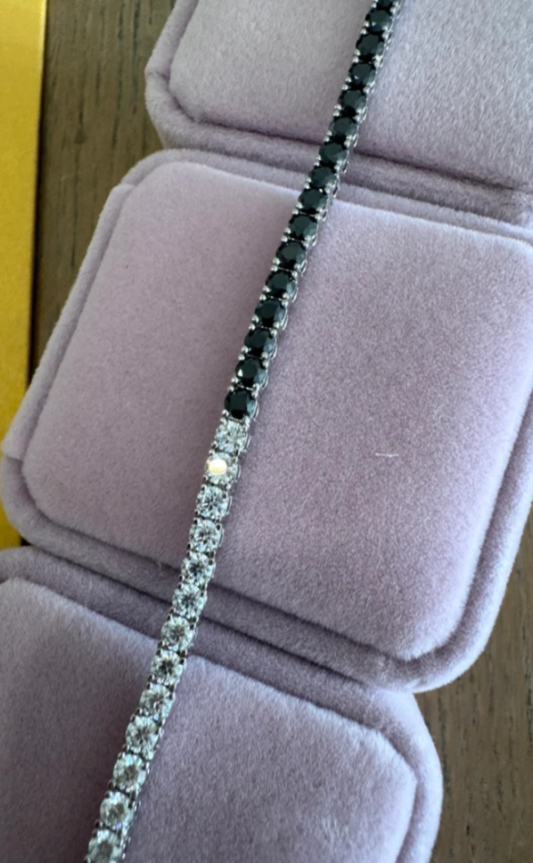 Black & White Moissanite Bracelet