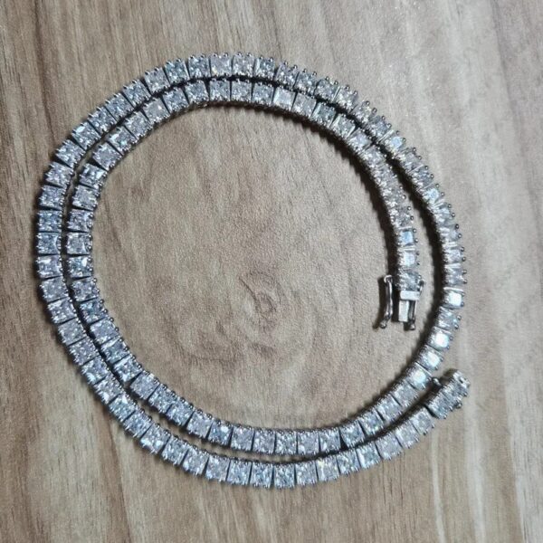 White Princess Cut Necklace