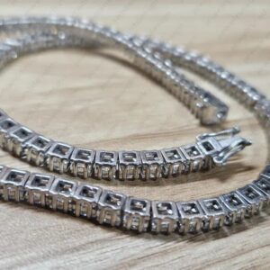 White Princess Cut Necklace