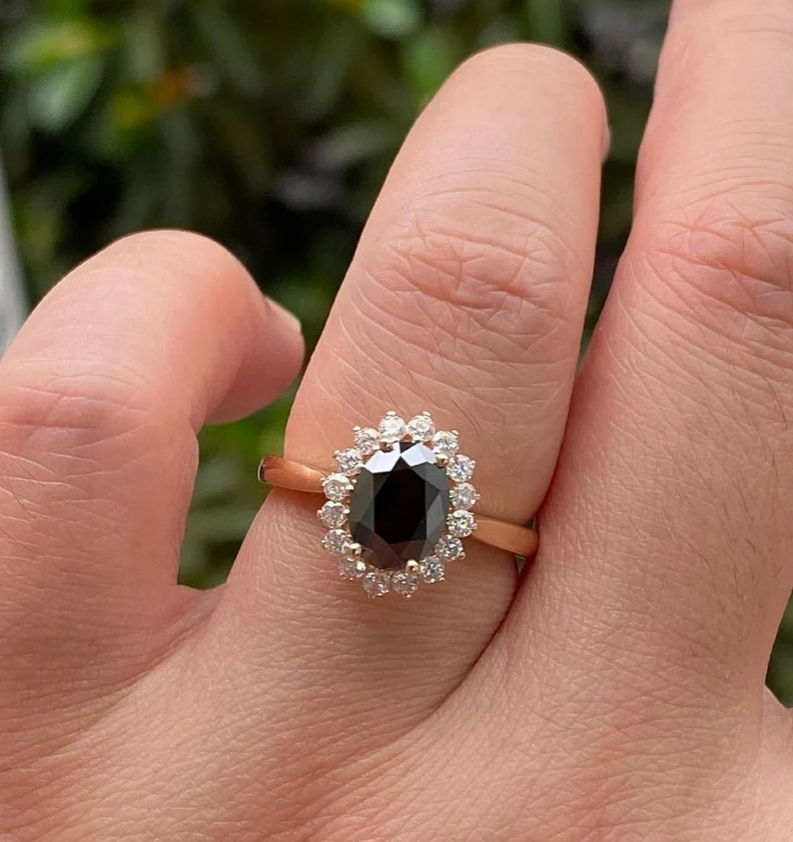 Black & White Moissanite Ring