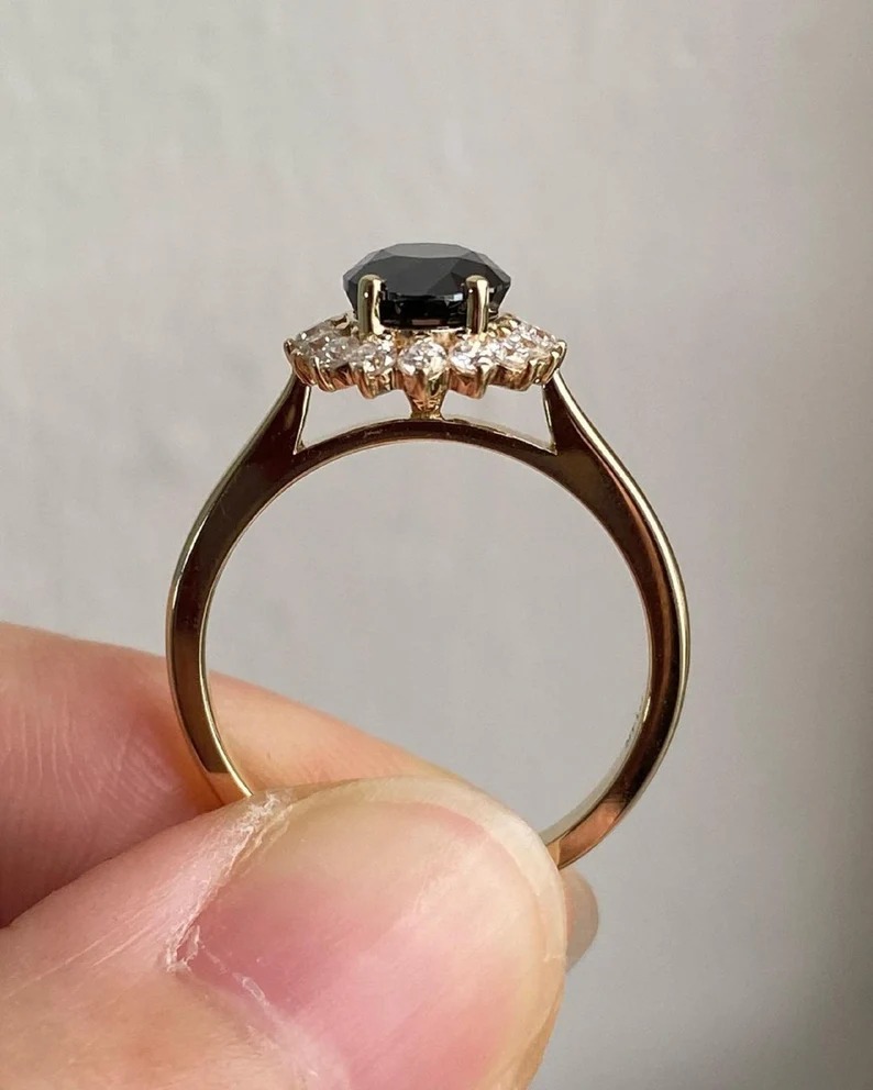 Black & White Moissanite Ring
