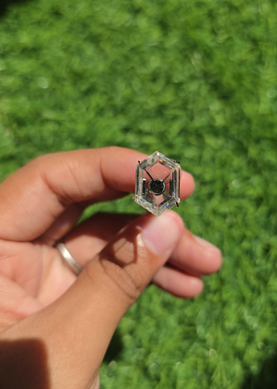 White Portrait Hexagon Moissanite
