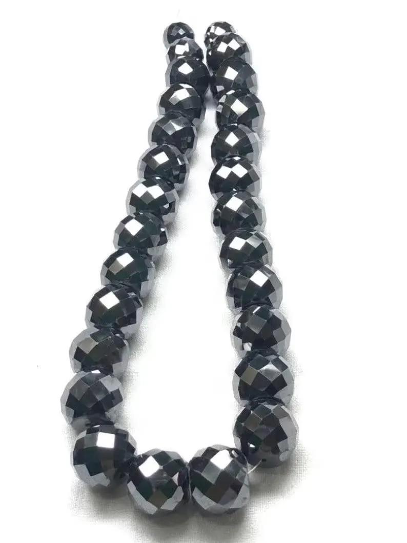 16 MM Black Moissanite Beads