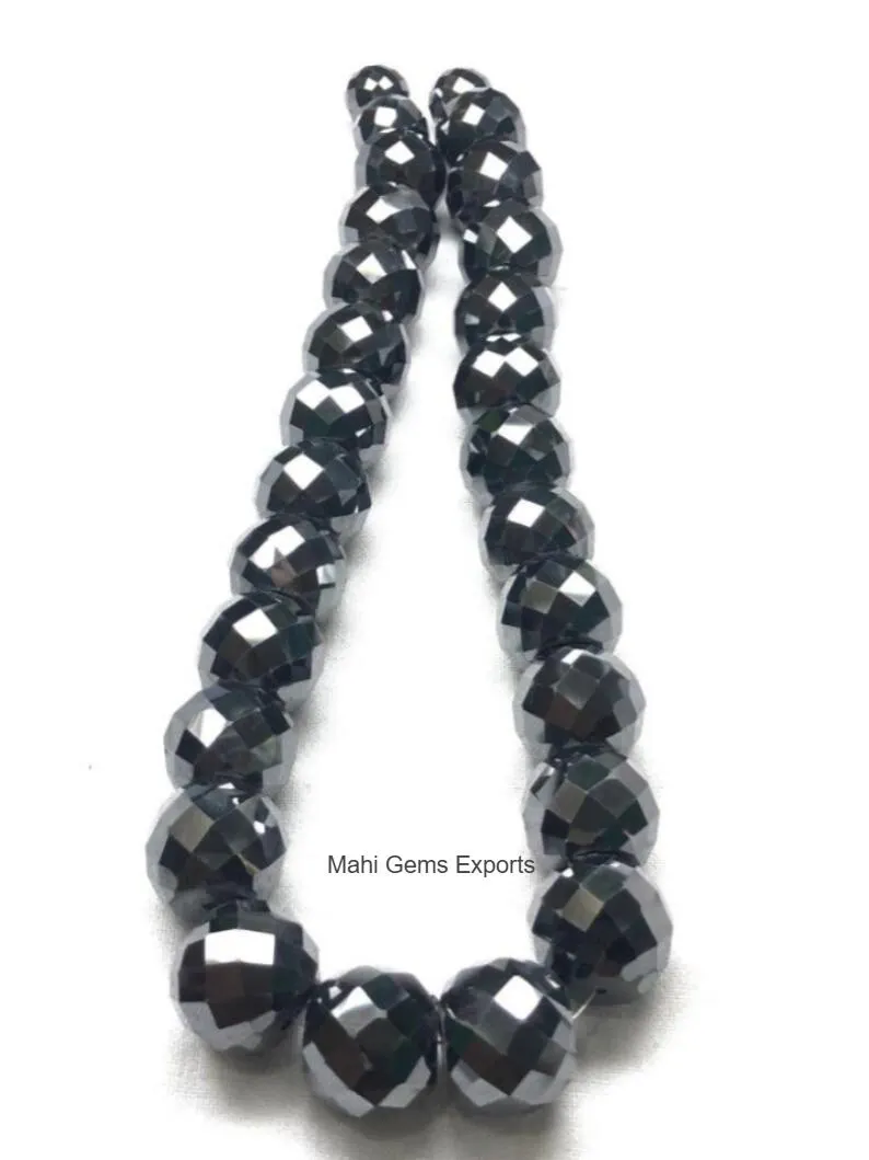 16 MM Black Moissanite Beads