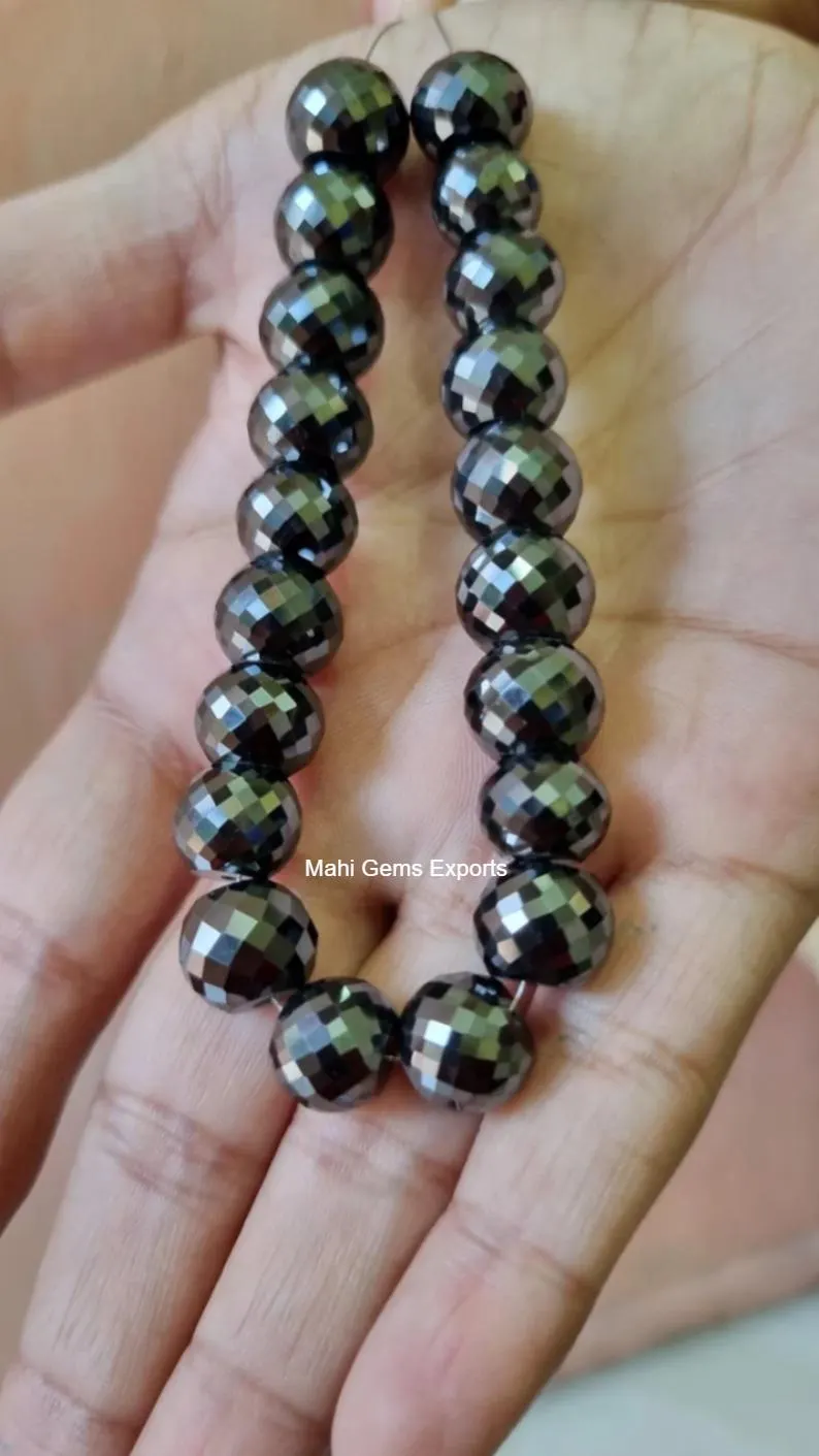 12 MM Black Moissanite Beads