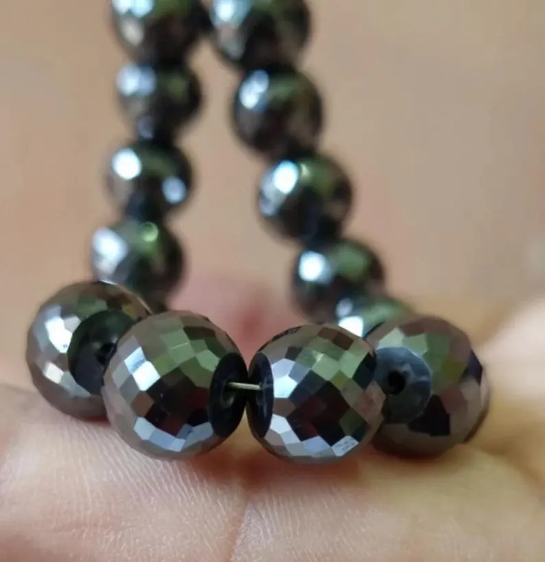 12 MM Black Moissanite Beads