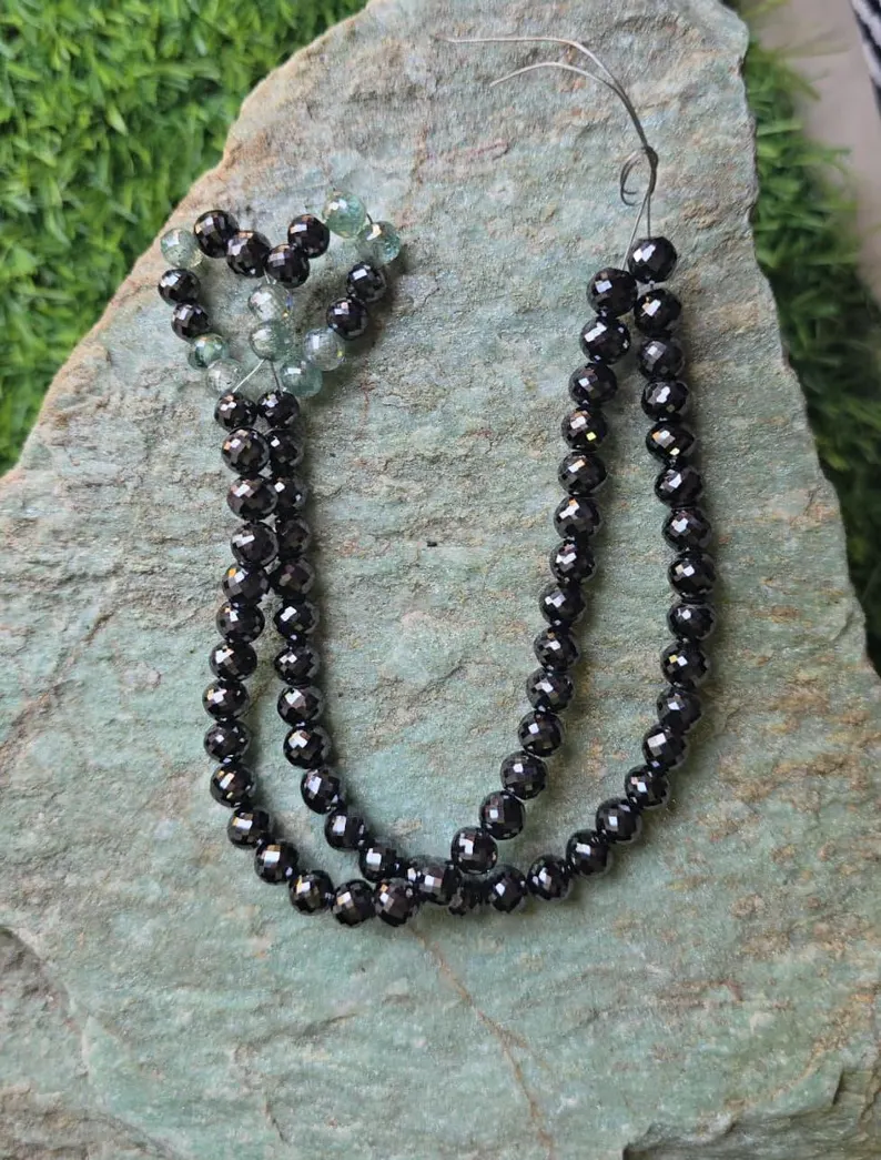 Black - Blue Moissanite Beads