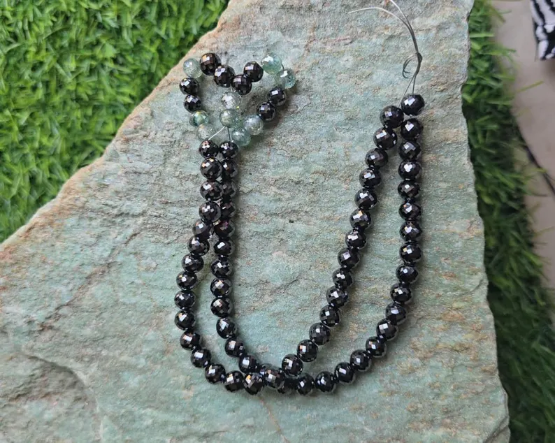 Black - Blue Moissanite Beads