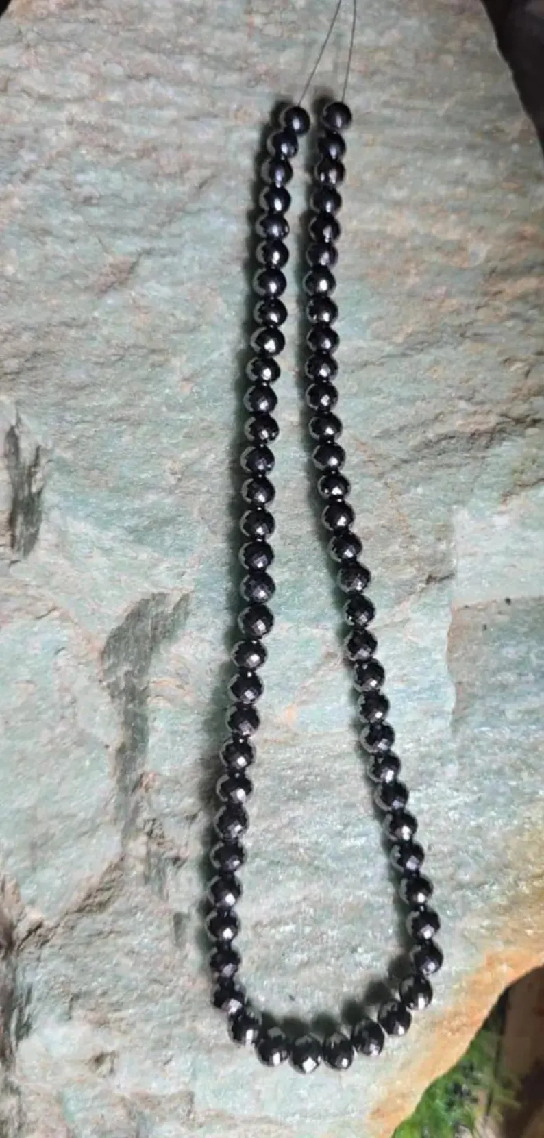 Black Round Cut Moissanite Beads