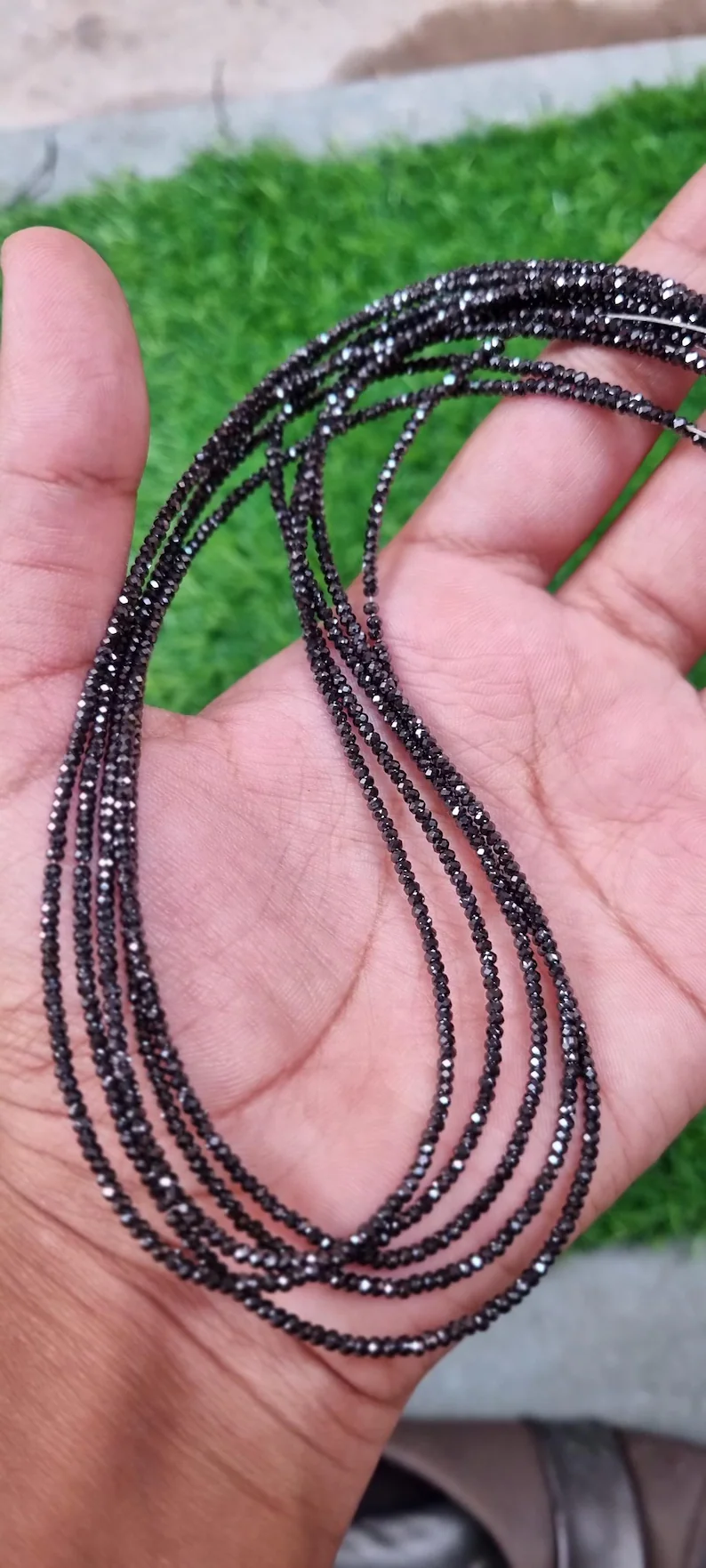 2 MM Black Moissanite Beads