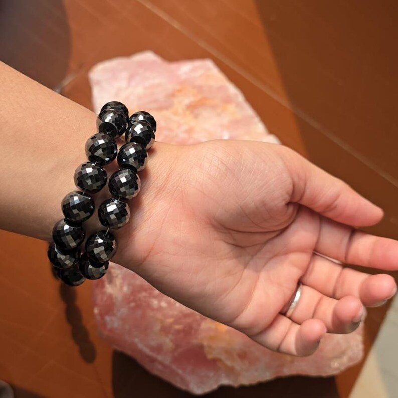 10 MM Black Moissanite Beads
