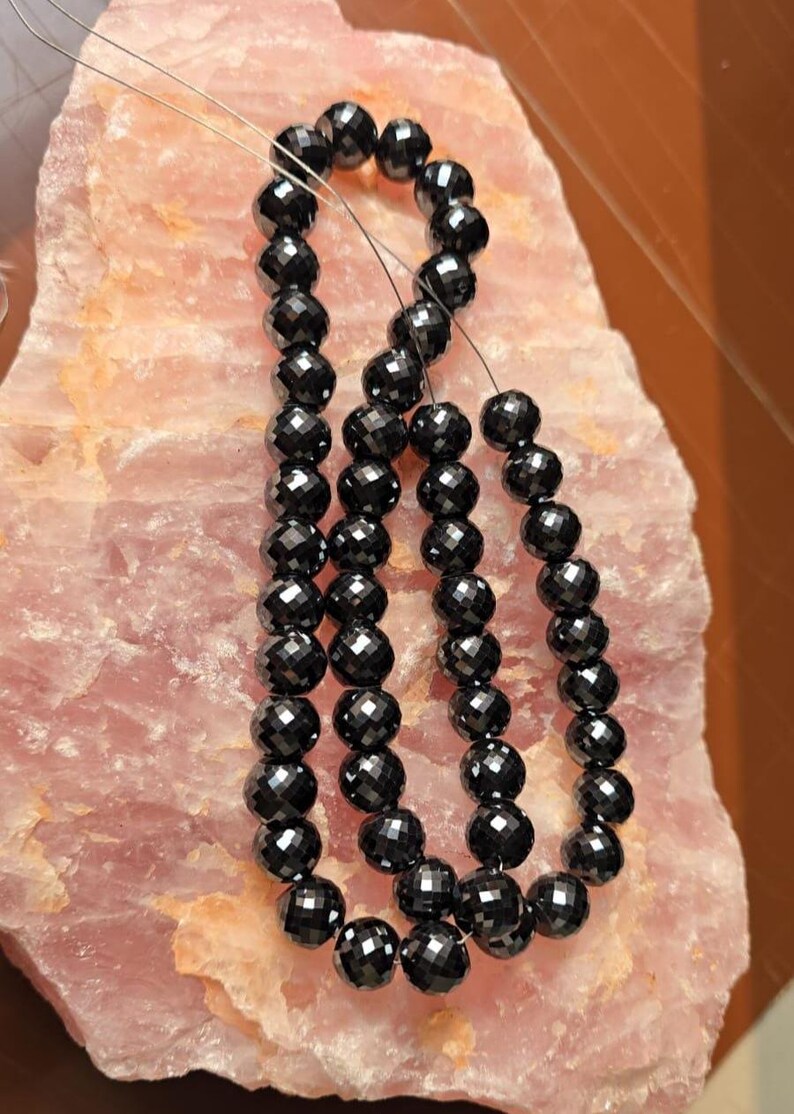 10 MM Black Moissanite Beads