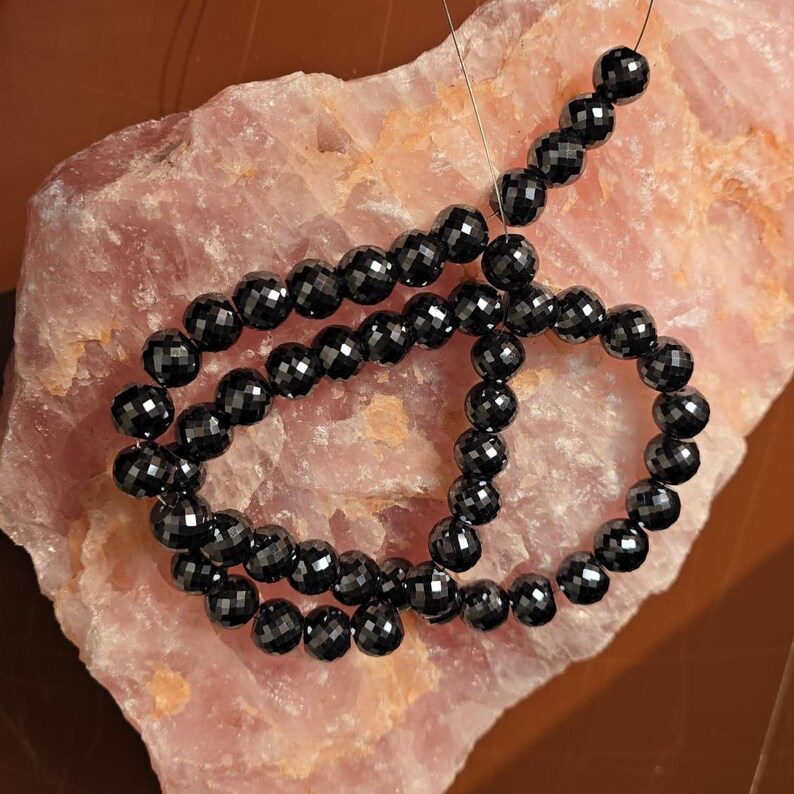 10 MM Black Moissanite Beads