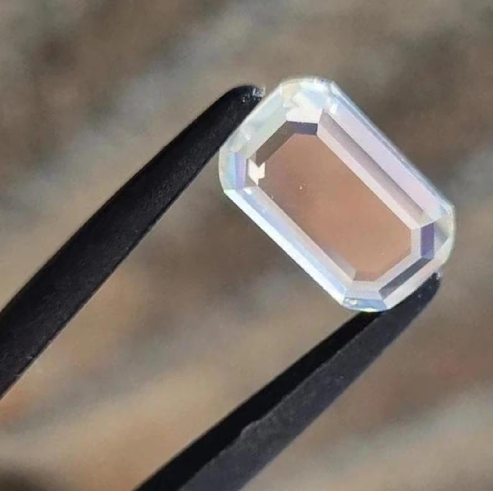 White Moissanite Portrait Cut